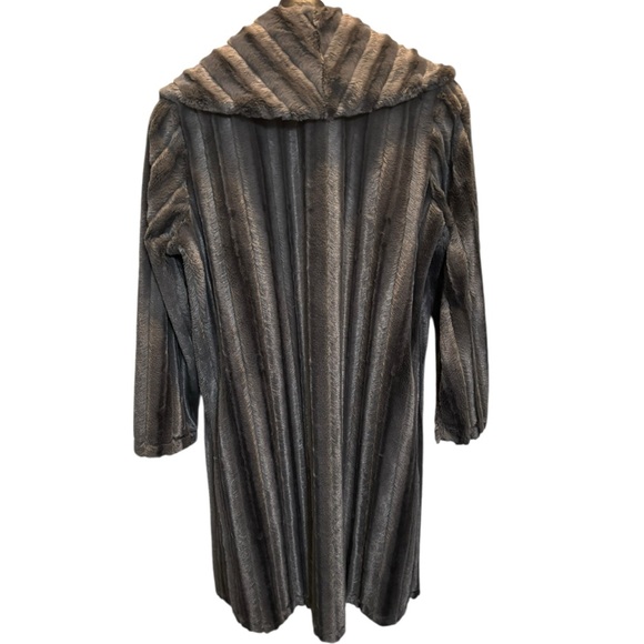 Slinky Brand Silver Fox  Gray Faux Fur Coat Womens Size X Large - Picture 3 of 10